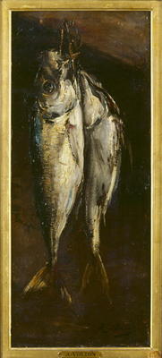 Fish (oil on panel) à Antoine Vollon