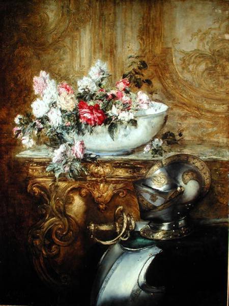 Still Life of a Bowl of Flowers à Antoine Vollon