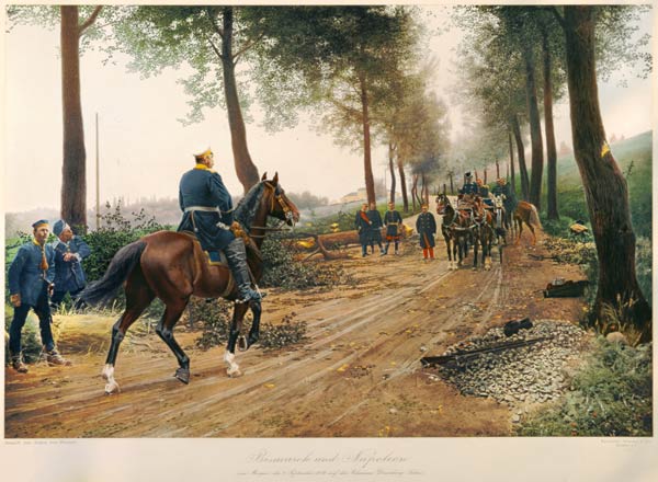 Bismarck and Napoleon meeting at the Chaussee von Donchery on the 2nd September 1870 à Anton Alexander von Werner