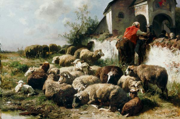 Le troupeau de mouton à Anton Braith