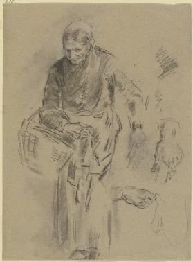 Farm woman with basket over her arm