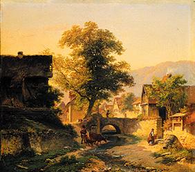 Paysage de village de Hesse (ruisseau de pierre)