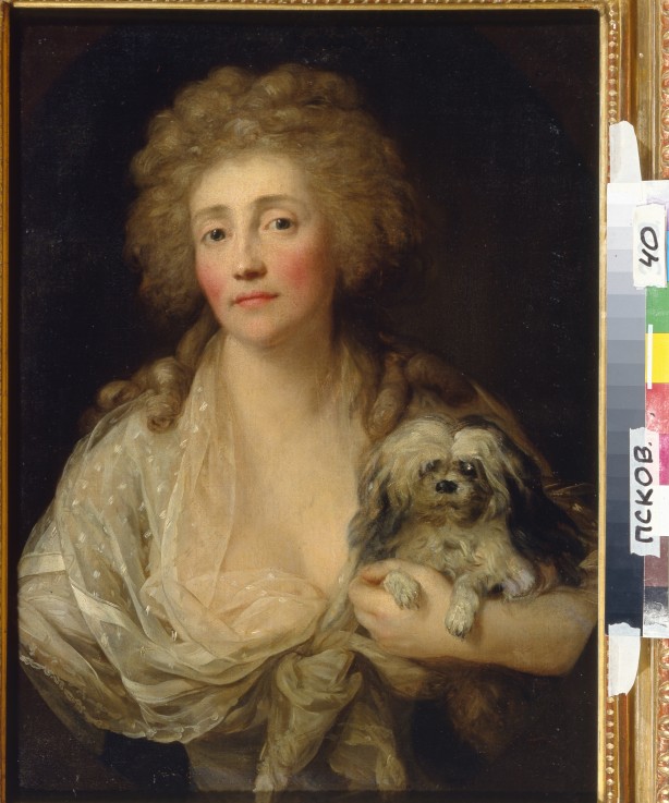 Portrait of Anna Oraczewska with the Dog à Anton Graff