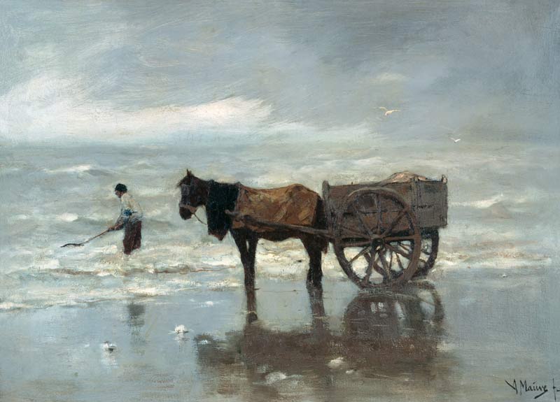 Pferdekarren am Strand (Tangsammeln) à Anton Mauve