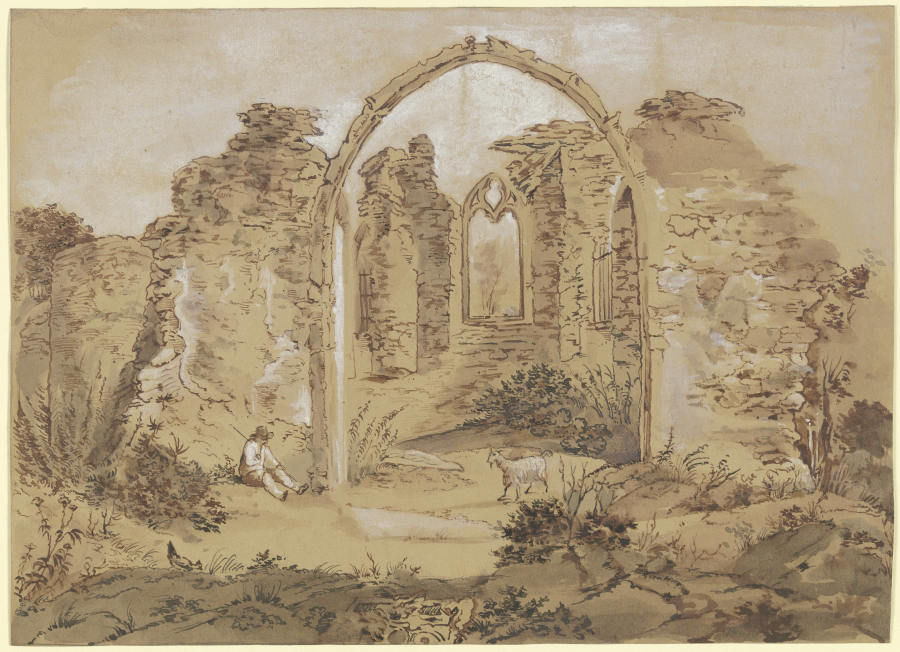Die Ruine Hubertuskapelle bei Bergen à Anton Radl
