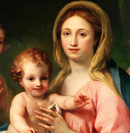 Madonna and Child with Two Angels, 1770-73 (detail of 91576) à Anton Raffael Mengs