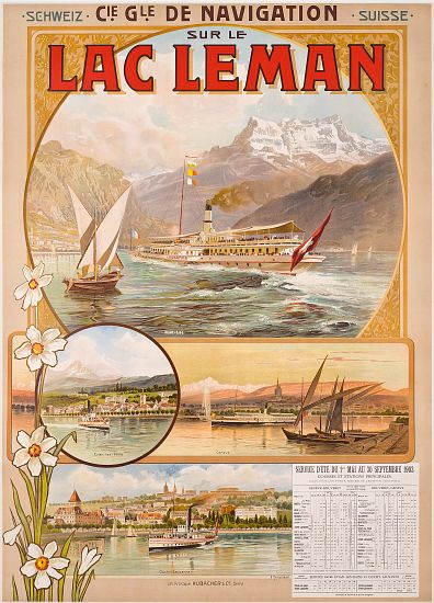 Poster advertising Lac Leman , Switzerland à Anton Reckziegel
