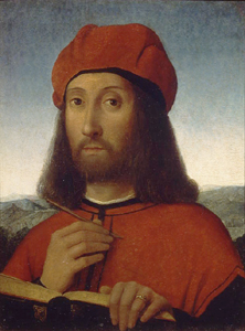 Bildnis eines Mannes in rotem Gewand. à Antonella da Saliba