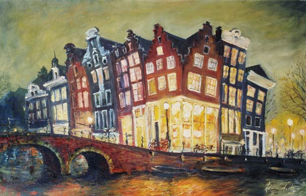 Bright Lights, Amsterdam, 2000 (oil on canvas)  à Antonia  Myatt