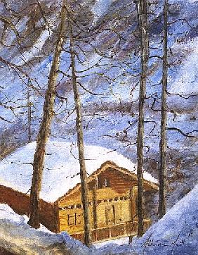 Alpine Cabin, 2000 (oil on canvas) 