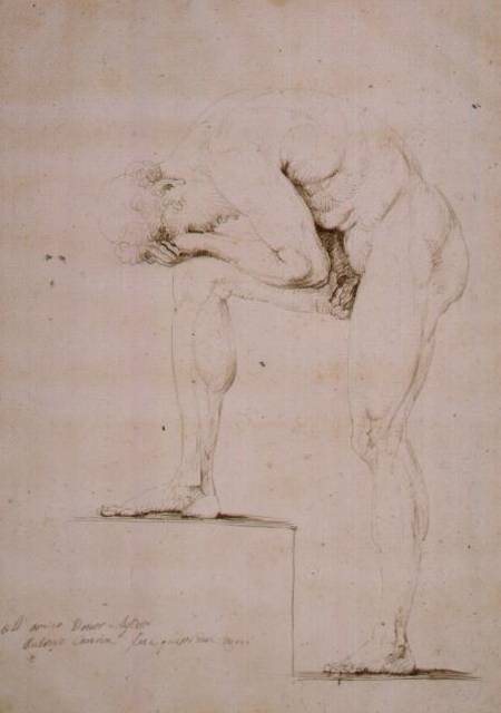 Male Nude Crying (pencil on paper) à Antonio Canova