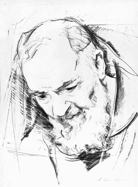 Study for a Padre Pio Monument, 1979-80 (charcoal on paper) (b&w photo)  à Antonio  Ciccone