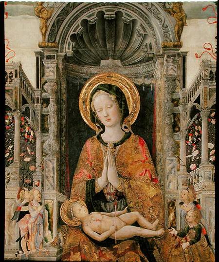 Virgin adoring the Child  (detail of 60664) à Antonio da Negroponte