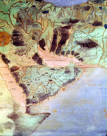 Map of the Countries of the Persian Golf, from the ''Sala Del Mappamondo'' (Hall of the World Maps) à Antonio Giovanni de Varese