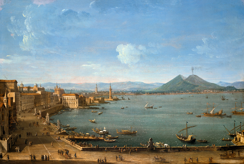 View of Naples from the Bay with Mt. Vesuvius à Antonio Joli