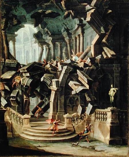 Samson Destroying the Temple of Dagan, god of the Philistines à Antonio Joli