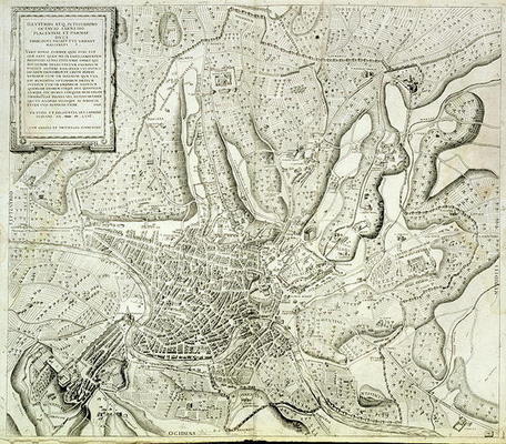 Map of the city of Rome, engraved by the artist, 1557 (engraving) à Antonio Lafreri