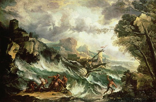 Seascape with Shipwreck, c.1700-07 (also see 123093) à Antonio Marini