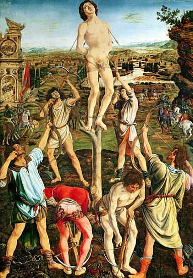 Martyrdom of St. Sebastian, 1475 (oil on poplar) à Antonio Pollaiolo