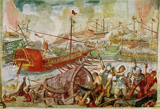 The Battle of Lepanto, October 1571 à Antonio Vassilacchi