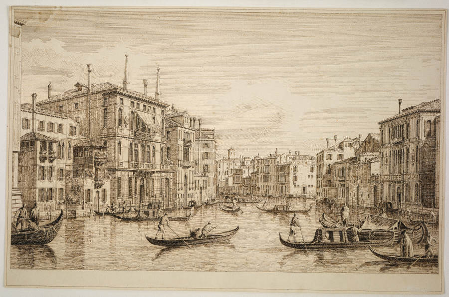 Ansicht des Canal Grande mit dem Palazzo Falier, dem Palazzo Guistinian-Lolin und dem Palazzo Contar à Antonio Visentini