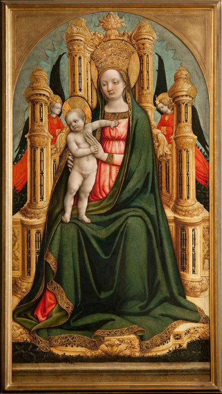 The Virgin and Child Enthroned and Two Angels à Antonio Vivarini