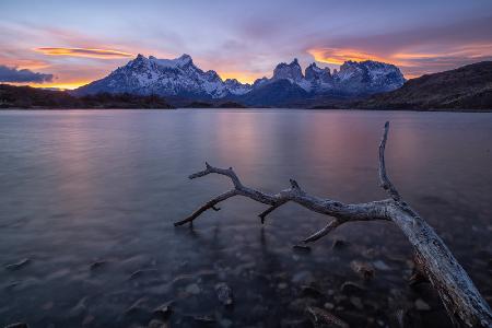 Sunset at Lake Pehoe