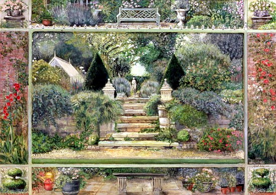 Dulwich Village Garden, 1995 (tempera on board)  à Ariel  Luke