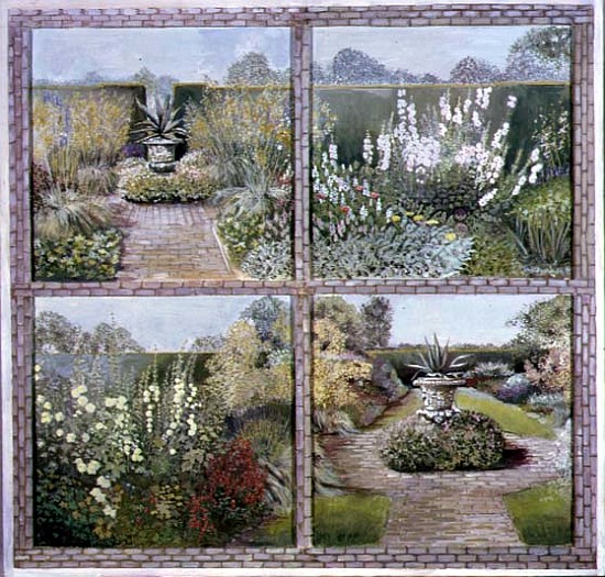 Urn Garden (Glyndebourne) 1998 (tempera on panel)  à Ariel  Luke