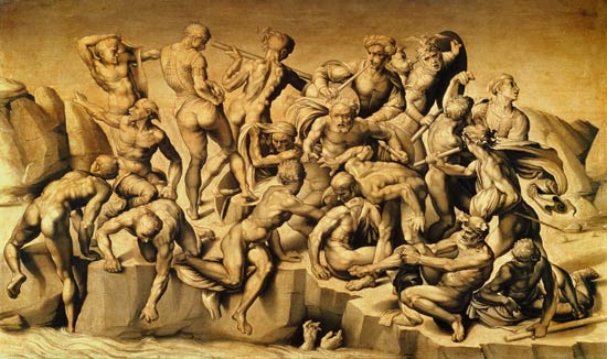 The Battle of Cascina, or The Bathers, after Michelangelo (1475-1564) à Aristotile da Sangallo