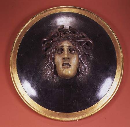 Medusa shield (painted plaster relief) à Arnold Böcklin