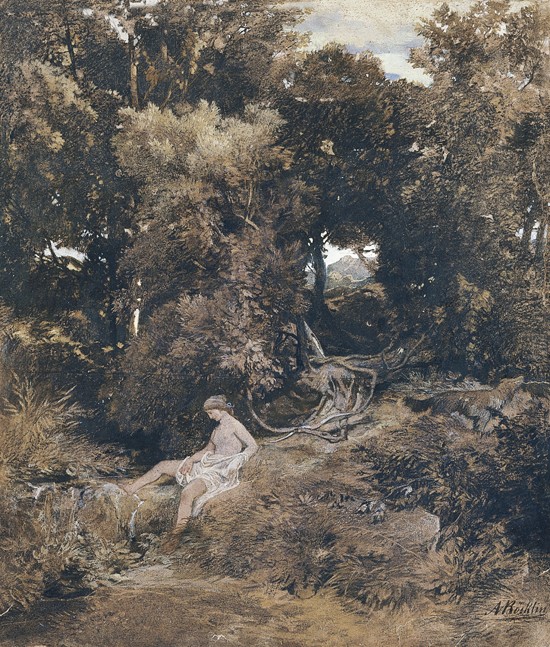 A Nymph at the Fountain (Pan, Chasing a Nymph) à Arnold Böcklin