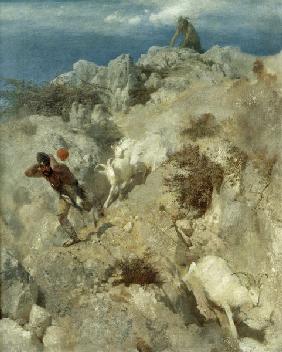 Pan Frightens a Shepherd