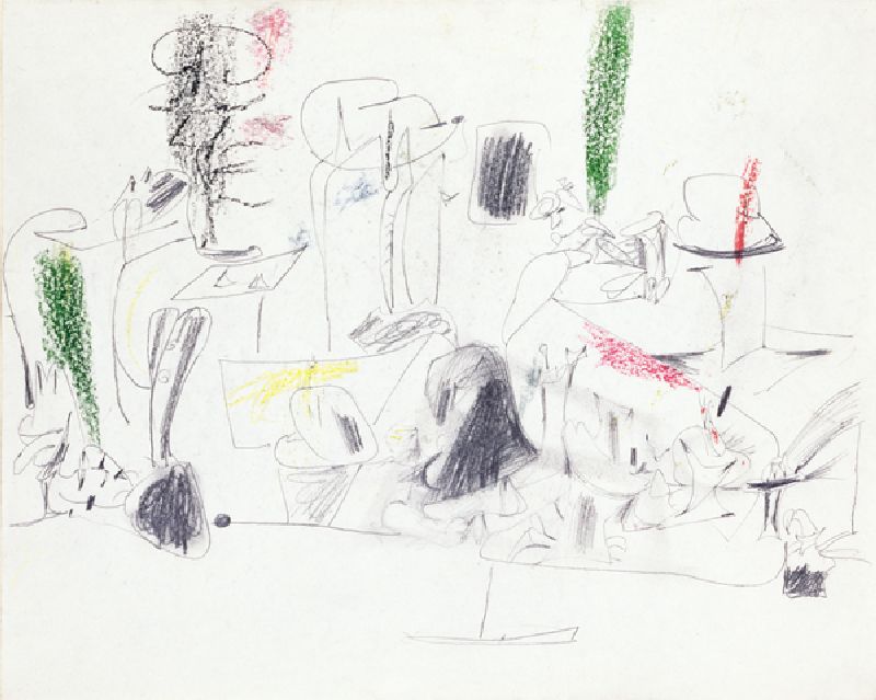 Untitled, c.1946 (pencil & chalk on paper) à Arshile Gorky