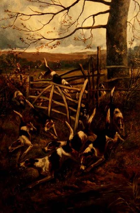 Over the Fence, or Hounds in Full Cry à Arthur Alfred Davis