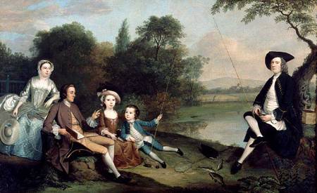 Portrait of a family of Anglers à Arthur Devis
