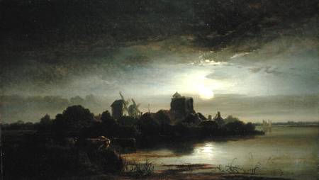 A Village by Moonlight à Arthur Gilbert