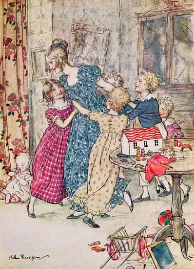 A flushed and boisterous group'', book illustration à Arthur Rackham