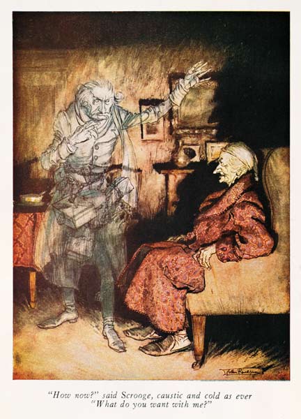 Scrooge and The Ghost of Marley, from Dickens'' ''A Christmas Carol'' à Arthur Rackham