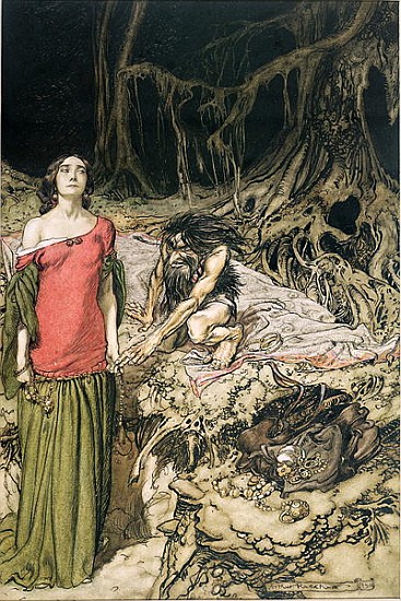 The Wooing of Grimhilde, the mother of Hagen from ''Siegfried and The Twilight of the Gods'' Richard à Arthur Rackham