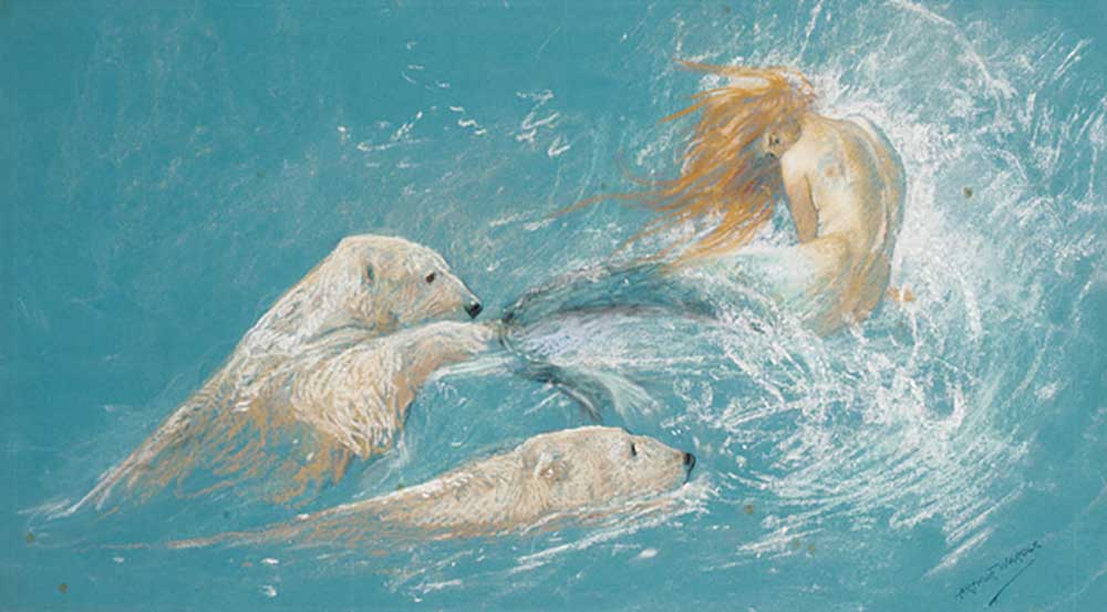A Mermaid and Polar Bears à Arthur Wardle