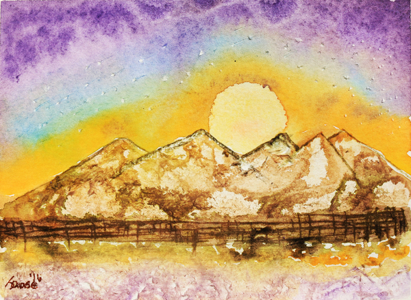 Sunset Behind Mountains by Jude Chase à ArtLifting ArtLifting