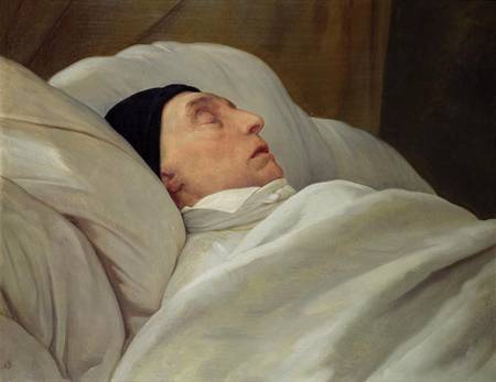 Marie Joseph (1757-1834) Marquise de La Fayette, on his Deathbed à Ary Scheffer