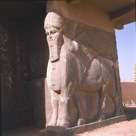 Winged human-headed bull, Neo-Assyrian Period, reign of Ashurnasirpal II à Assyrien