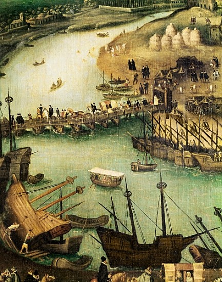 The Port of Seville, c.1590 (detail) à (attribué à) Alonso Sanchez Coello