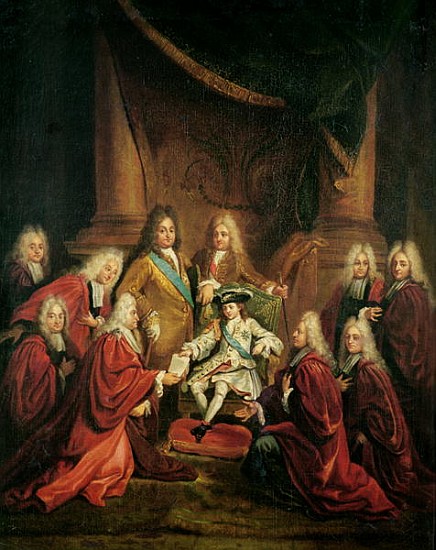 Louis XV (1710-74) Granting Patents of Nobility to the Municipal Body of Paris à (attribué à) le Jeune Boulogne Louis de