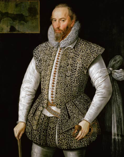 Portrait of Sir Walter Raleigh à (attribué à) William Segar
