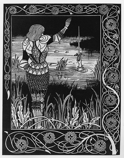 How Sir Bedivere Cast the Sword Excalibur into the Water, an illustration from ''Le Morte d''Arthur' à Aubrey Vincent Beardsley