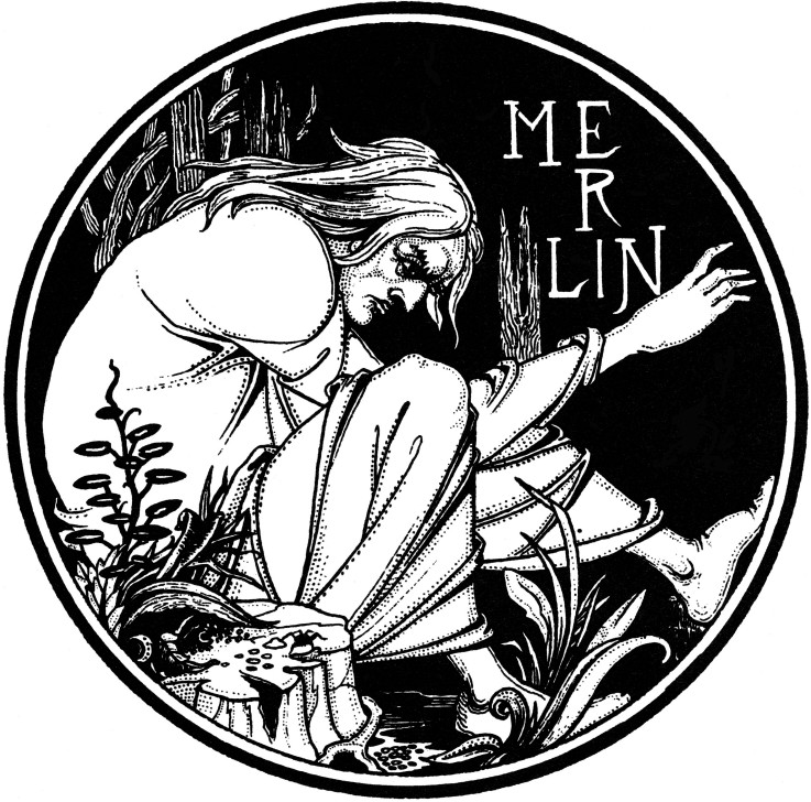 Merlin. Illustration to the book "Le Morte d'Arthur" by Sir Thomas Malory à Aubrey Vincent Beardsley