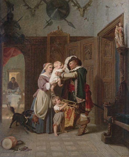 The Cavalier's Return à August Friedrich Siegert